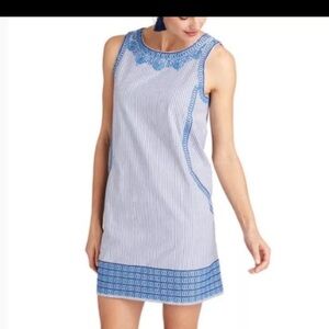 Vineyard Vines Embroidered Cisco Swing Dress Size 4 Ocean Reef Stripe Sleeveless